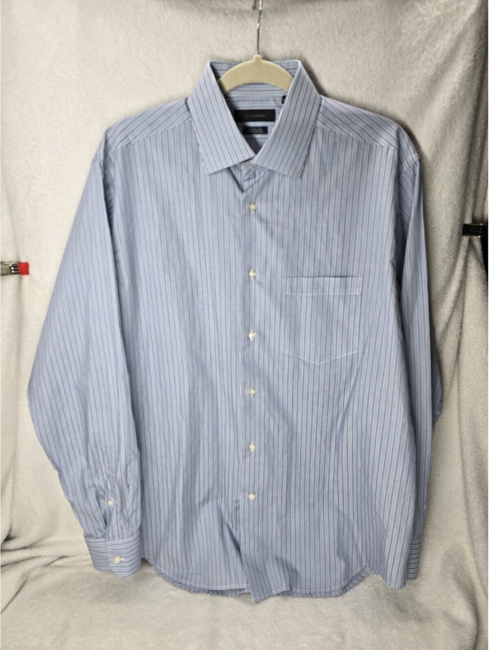Saks Fifth Avenue Mens Large Pima Cotton Striped Button Up Long Sleeve Shirt